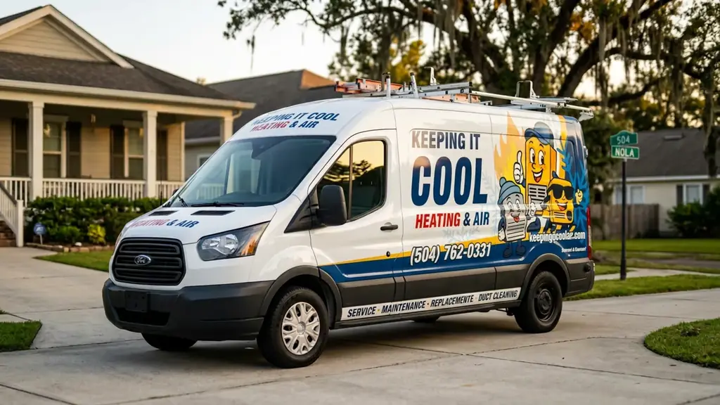 Keeping It Cool Heating & Air service van ready for emergency HVAC repair in Greater New Orleans