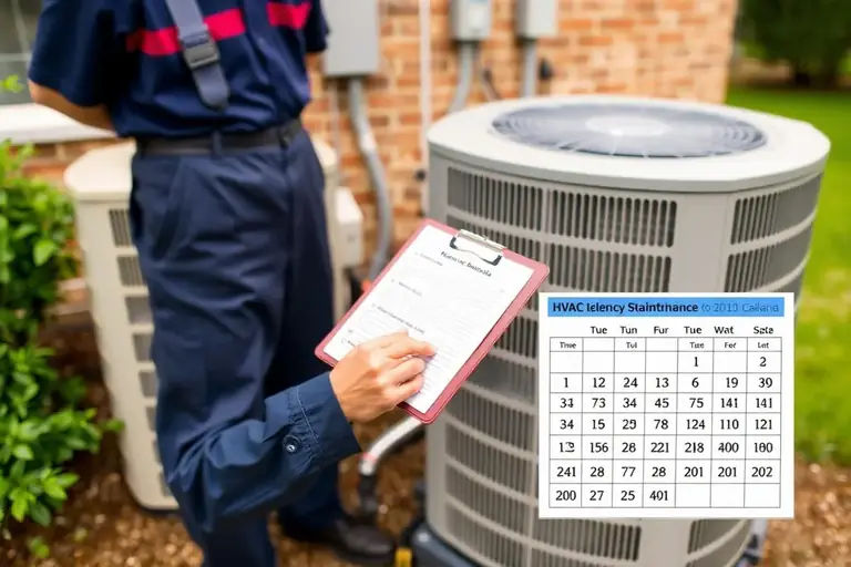 HVAC technician performing seasonal maintenance on a residential outdoor condenser in the Greater New Orleans area