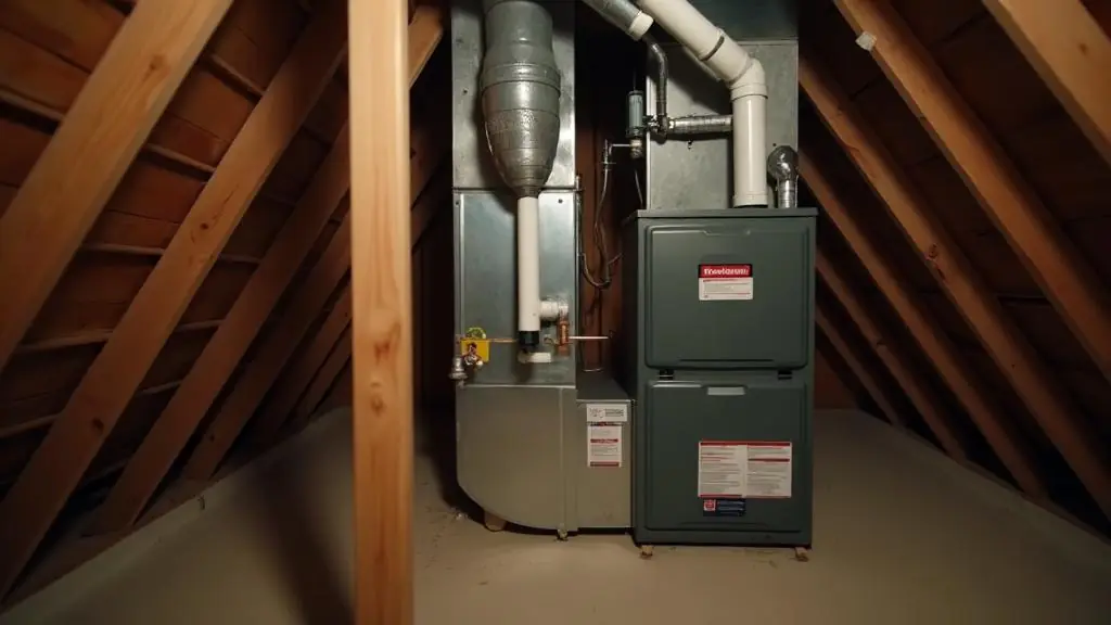 HVAC technician inspecting and repairing a residential gas furnace heating system in Kenner, Louisiana