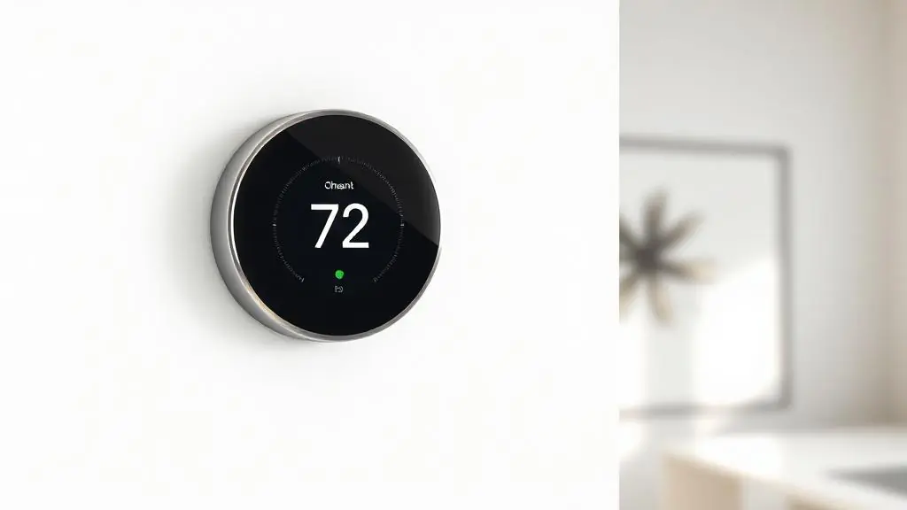Smart thermostat installation displaying 72 degrees in a modern New Orleans area home